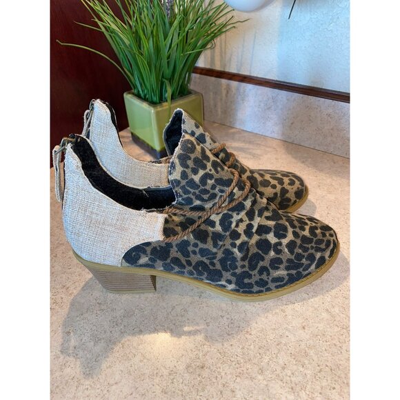 New LEOPARD CHUNKY HEEL BOOTS Size 9 - Picture 3 of 8